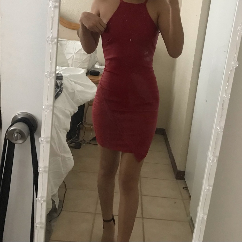 Body con red dress
